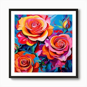 Colorful Roses 1 Art Print