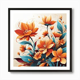 Orange Flowers 1 Art Print