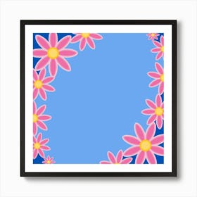 Pink Daisy Frame Art Print