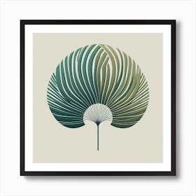 Scandinavian style, Green fan of palm leaves 3 Art Print