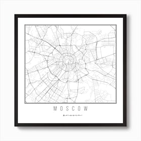 Moscow Russia Street Map Art Print