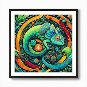 Abstract chameleon artwork 4 Art Print