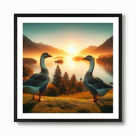 Love Geese Art Print