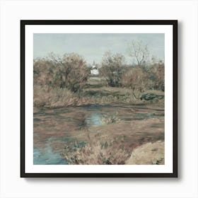 'River By The Church' Art Print