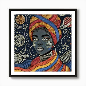 Vesperelle Celestial Portrait Art Print