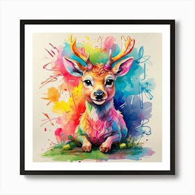 Colorful Deer 11 Art Print