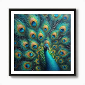 Peacock Painting Affiche