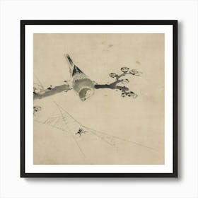 Bird Perched On A Branch Art Print