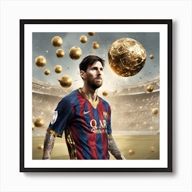 Golden Soccer Ball Art Print