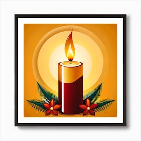 Christmas Candle 6 Vector art Art Print