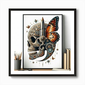 Skull Butterfly Art 5 Art Print