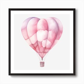 Pink Heart Hot Air Balloon 9 Art Print