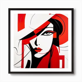 Woman In Red 2 Art Print