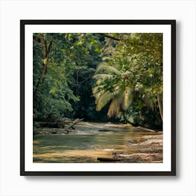 A Photo Of A Lush Jungle With A River Running Thro Amjf9dxtroijov29gv4zha Gps7fgfatuop0ctzd9w3sg Art Print