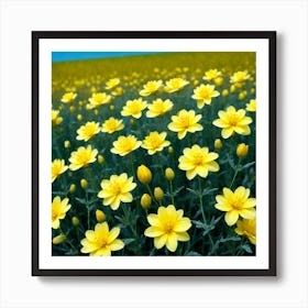 Field Of Yellow Flowers 4 Art Print