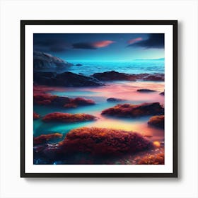 Ocean At Sunset Art Print