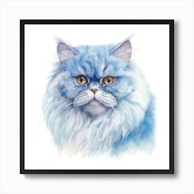 Blue Persian Cat Portrait Art Print