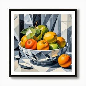 Fruit Bowl Monochrome Background Art Print