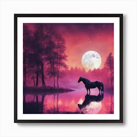 Horse In The Forest Art Print