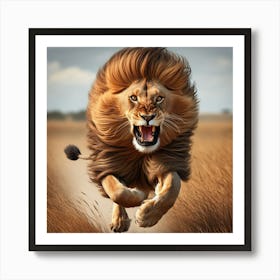 Charging Lion Art Print