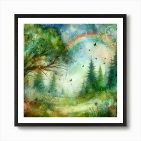 Rainbow Forest Art Print