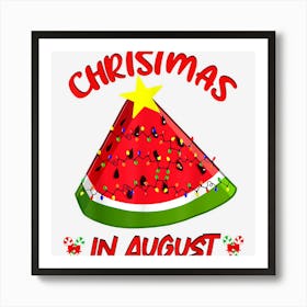 Watermelon Christmas Tree Christmas In August Summer Art Print