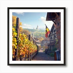 Village In Autumn 1 Art Print