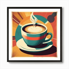 Retro Coffee Cup Vector Art Print