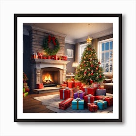 Christmas Tree In The Living Room 115 Art Print