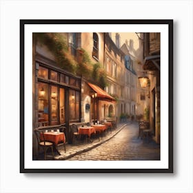 Paris Street Cafe Art Print