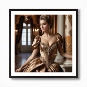 Beautiful Woman In A Ball Gown 1 Art Print