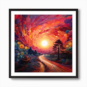 Sunset Road Art Print