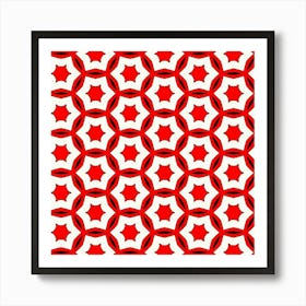 Pattern Red White Texture Seamless 1 Art Print