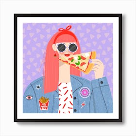 Pizza Passion Square Art Print