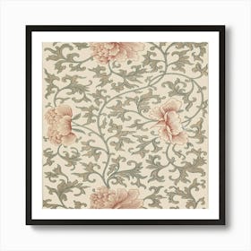 Pink Flowers On A White Background Art Print