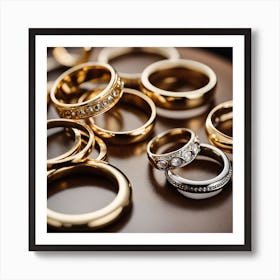 Gold Wedding Rings Art Print