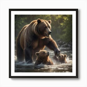 Family Of Bear Art Print