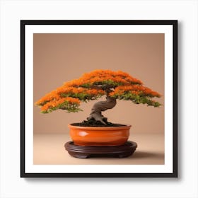 Orange bonsai in orange pot Art Print