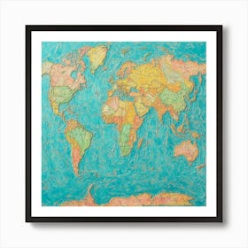 World Map Art 15 Art Print