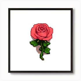 Pixel Rose 5 Art Print