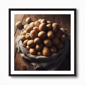 Potatoes On A Wooden Table 2 Art Print