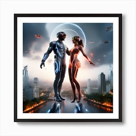 Futuristic Couple 72 Art Print