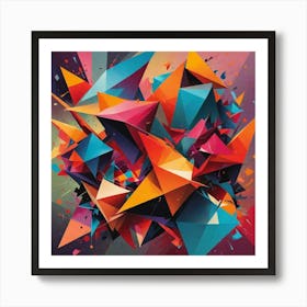 Abstract Style Create A Piece That Represents A Strong Emotion Like Love Anger Or Joy Using Only Geo 669783835 Art Print