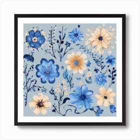 Watercolor Flowers Art Print