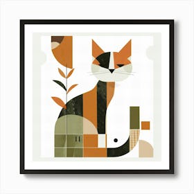 Abstract Cat Art Print