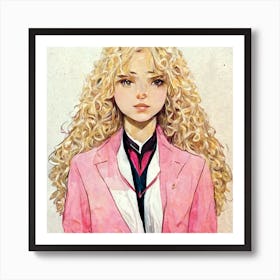 The Pink Blazer Fashionista Square Poster