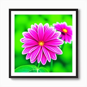 Pink Dahlia Flower Art Print