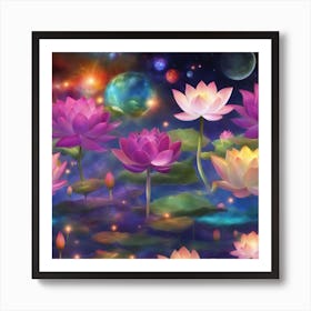 Sacred Lotus Flower 555 Art Print