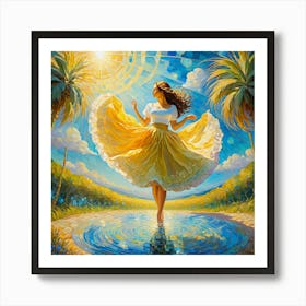 Woman Dancing In The Sun jk Art Print