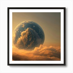 Earth Above Clouds Art Print